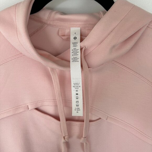 NWT Lululemon 🍋 Get Centered Crop Hoodie Size:4 Color: Misty Pink - Picture 4 of 5